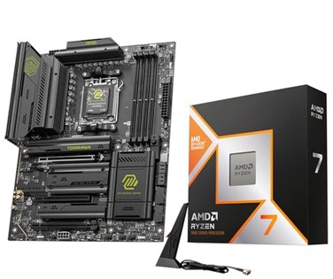 Micro Center CPU Motherboard Combo AMD Ryzen 7 9800X3D CPU Processor with MSI MAG X870E Tomahawk WiFi ATX Motherboard
