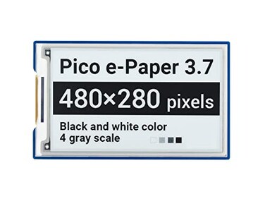 waveshare 37inch EPaper EInk Display Module for Raspberry Pi Pico 480280 Pixels BlackWhite SPI Interface Support Partial Refresh