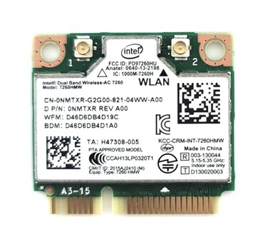 Intel 7260HMW Dual Band WirelessAC 7260 Network Adapter PCI Express Half Mini Card 80211 bagnac