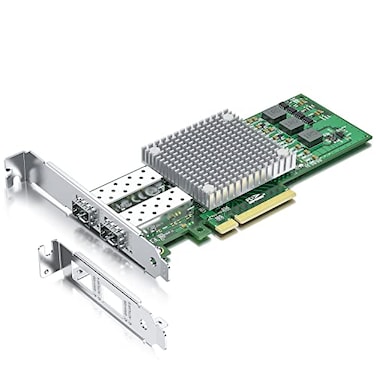 10Gtek 10Gb PCIE NIC Network Card with Broadcom BCM57810S Chipset Dual SFP Port PCI Express Ethernet LAN Adapter Support Windows ServerWindowsLinuxVMware