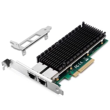 XZSNET 10G Network Card with Intel X540 Chip 10GB PCIE NIC Compare to Intel X540T2 Dual RJ45 Port PCI Express X8 Ethernet Adapter Support WindowsWindows ServerLinuxFreebsdVMware ESXi