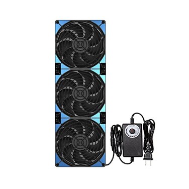PANO-MOUNTS 120mmx3 360mm Adjustable Computer PC Vent Fans 312V Speed Controller for Chicken Coop Rack Space Window Wall Cabinet Server Mining Rig Exhaust Cooling