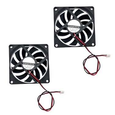 JZK 2 pcs DC 24V 8010 Silent Cooling Fan with Wires PC Fan 80mm Computer Case Fan 8cm x 8cm x 1cm dc brushless Fan 24v 3D Printer Fan with Cable