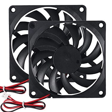 DORHEA 2Pcs DC 24V 8010 Fan Dual Ball Bearings 80mm 10mm Fan 3D Printer 80x80x10 Brushless Cooling Fan for Makerbot for 3D Printer PC CPU Computer Case Fan Cooler and Other Small Heat Dissipation Equi