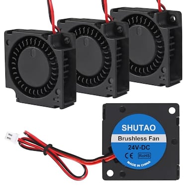 Shutao 4PCS 30mm Blower Fan 3010 24V 3D Printer Cooling Fan 30mm x 10mm Bearing Turbo Cooling Fan with 2 Pin Terminal