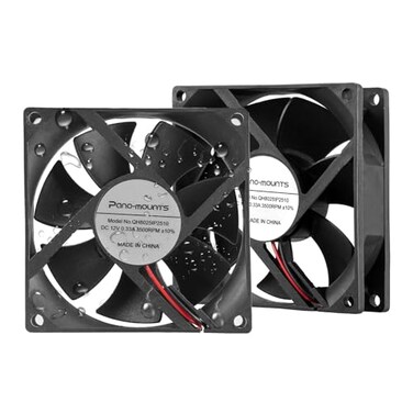 PANO-MOUNTS 80mm MoistureProof Fan 2Pack 12V DC 8025 High Airflow Cooling Fan 2 Wire 3Pin 3500RPM For rv fridge