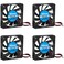 Alinan 4pcs 6010 12V Fan 60x60x10mm 2pin Sleeve Bearing Brushless DC Cooling Fan for 3D Printer Computer