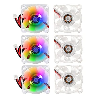Alinan 6pcs 4010 12V Color LED Mini Brushless Cooling Fan Transparent 40 40 10MM 005A for 3D Printer PC Case CPU
