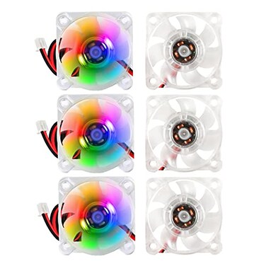 Alinan 6pcs 4010 24V Color LED Mini Brushless Cooling Fan Transparent 40 40 10MM 005A for 3D Printer PC Case CPU