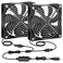 AmRunJe USB Cooling Fan 120mm 2 Packs 5V Brushless Quiet Fan with Speed Controller for PC Computer PlayStation Xbox Router Receiver DVR AV Cabinet Projector