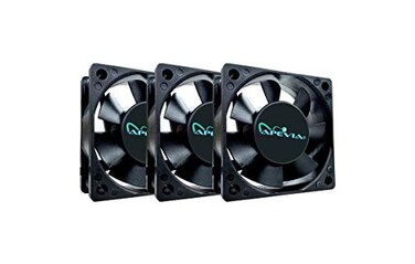 Apevia CF6025S3 3 Pk 60mm x 60mm x25mm Black Case Fan W4PIN Molex 3PIN Motherboard Adapter