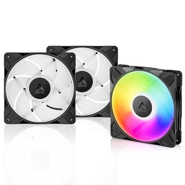 ARCTIC P14 Pro ARGB 3 Pack Powerful Premium Fan 140 mm PWM Fan with YCable Splitte 4002500 RPM 0 RPM 5 PWM 5V Digital RGB Fluid Dynamic Bearing 4Pin Black
