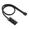 ASHATA PWM Fan Hub PC CPU Cooling 3Pin4Pin Fan Power Cable Hub Adapter Sleeved PWM Case Fan Power Supply Cable Splitter for Computer Cooler Case Fans 1 to 4 Way