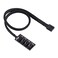 ASHATA PWM Fan Hub PC CPU Cooling 3Pin4Pin Fan Power Cable Hub Adapter Sleeved PWM Case Fan Power Supply Cable Splitter for Computer Cooler Case Fans 1 to 4 Way
