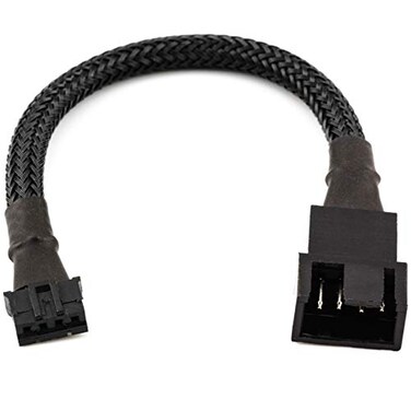 CRJ Electronics CRJ Micro 4Pin GPU Fan Adapter Cable 6inch 15cm Black Sleeved Micro PH 20mm 4Pin PWM Graphics Card Fan Adapter Cable for Connecting 3Pin4Pin PC Fans