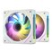 DARKROCK R1202Pack 120mm Reverse Installed Infinite Mirror Design PC Fan with Addressable RGB Effect PWM Smart Control and Hydraulic Bearing for Stable Operation White