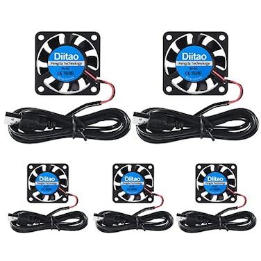 Diitao 5PCS 4010 DC 5V USB Brushless Cooling Fan40 x40 x10mm Quiet Cooling Fan 4010 Fan 3D Printer Oil Bearing Fans for Computer Case 3D Printer DC 5V USB