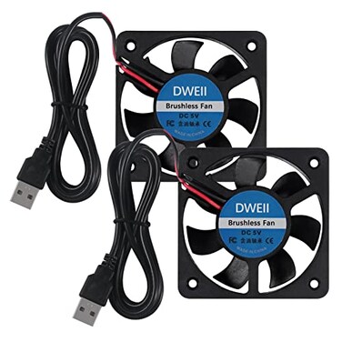 DWEII 2Pack 50mm Fan 5V USB Brushless DC Cooling Fan 5V Brushless DC Cooling Fan for Projector Humidifier Aromatherapy Small Appliances Series Replacement