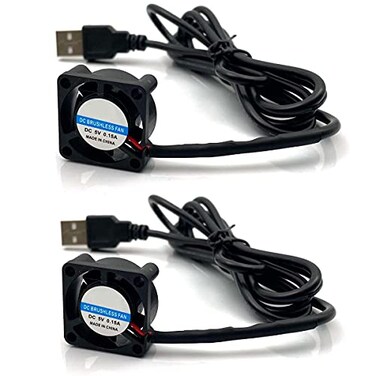 FainWan 2pcs USB 5V DC Fan 2510 Small 2 pin Cooling Cooler Computer 25mm X 10mm 25x25x10