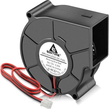 GDSTIME 75mm x 30mm Blower 12V Dual Ball Bearing Centrifugal Fan 7530 DC Brushless Cooling Small 12 Volt Squirrel Cage Fan 2Pin for Dehumidifier Car Audio Amplifier