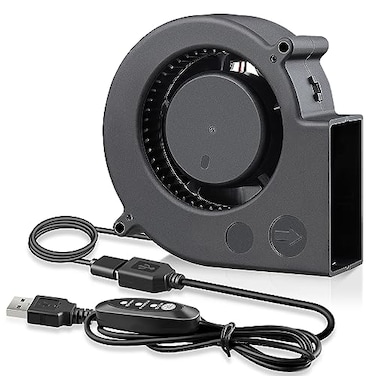 GDSTIME 97mm USB Blower Fan with 3 Speeds Control 5V Powered 9733 DC Brushless Squirrel Cage Blowers Centrifugal Cooling Fans