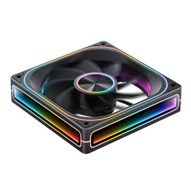 Jonsbo JONSBO ZA120BR Reverse PC Case Fan Reverse BladeSilent Computer ARGB Fan with 4Sides Infinity Mirror Fans 1800RPM PWM Integrated MF HeadAluminum Nameplate 28MM ThickBlack