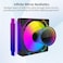 PANO-MOUNTS PANOMOUNTS 120mm ARGB Fan Infinity Mirror Reverse Airflow 5V 3Pin Addressable RGB PWM PC Computer Water Cooler CPU Case Fan 5001500RPM Black 3Pack