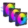 PANO-MOUNTS PANOMOUNTS 120mm ARGB Fan Infinity Mirror Reverse Airflow 5V 3Pin Addressable RGB PWM PC Computer Water Cooler CPU Case Fan 5001500RPM Black 3Pack