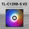 Thermalright TLC12RBS V2 CPU Fan Case Cooler PWM Fan 4pin PWM Connector Computer Fan with ARGB Aperture 1500RPM Speed PC Cooling Reverse Fan120mmBlack