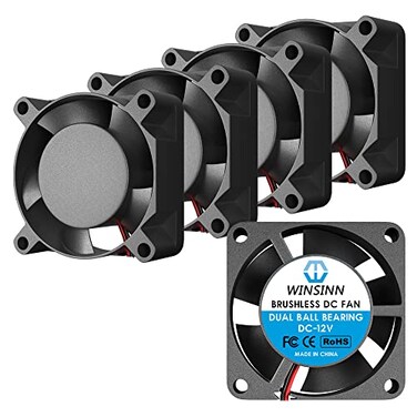 WINSINN DC 25mm Fan 12V 2510 Dual Ball Bearing Brushless Cooling 25mmx10mm 2PIN Pack of 5Pcs
