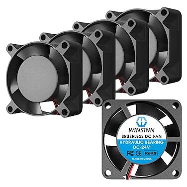 WINSINN DC 25mm Fan 24V 2510 Hydraulic Bearing Brushless Cooling 25mmx10mm 2PIN Pack of 5Pcs