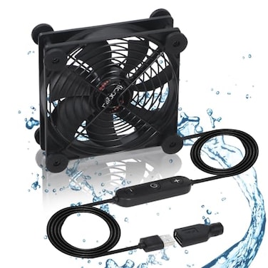 xiaoqijia Xiaoqijia Quiet 120mm USB 5V12V DC Fan IPX5 Waterproof 10 Speed Portable Cooling Fan for Tablet TV Receiver Router DVR Xbox Greenhouse Kennel Computer Cabinet Component Cooling