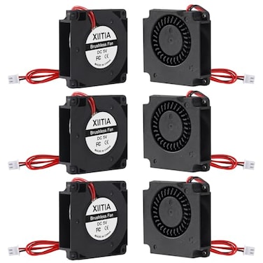 XIITIA 6pcs 4010 5V Turbine Fan 40x40x10mm DC Turbo Fan Bearing Blower Radial Cooling Fans with 2 Pin Terminal for 3D Printer Parts