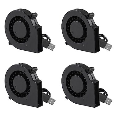UMLIFE 4PCS 75mm 5V USB DC Brushless Cooling Blower Fan for 3D Printer PC CPU Computer Case Cooler 75mm x 15mm