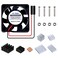 GeeekPi Fan for Raspberry Pi 30x30x7mm DC 5V Brushless CPU Cooling Fan with 7PCS Heatsink for Pi 4 Model B 3B 3 Retroflag NESPI CASE Plus 1Pack