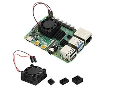 Easycargo Raspberry Pi 4 Heatsink Fan Kit Cooler 25mm Fan Heatsink for Cooling Raspberry Pi 5 4 3 Electronics Robotics Development Boards DIY 2505 25x25x7mm 33V 5V Quite Mini Fan Small