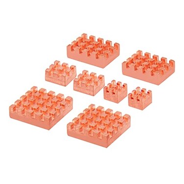 Geekworm Heatsink CPU Cooler for Raspberry Pi 8PCS Copper Heatsinks with Thermal Conductive Adhesive Compatible with Raspberry PiOrange PiRock PiTinker BoardPCB Board CPU Chip