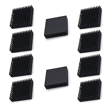 bnafes Aluminum Heatsink Chipset Heat Radiator Cooling Fin Heatsink 40mm x 40mm x 11mm Black10pcs