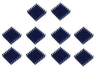 Easycargo 10pcs 28mm Heatsink Kit 28mmx28mmx10mm 3M 8810 Thermal Conductive Adhesive Tape Cooler Aluminum Heatsink Fins for Cooling GPU Chips IC Chips Modules 28x28x10mm
