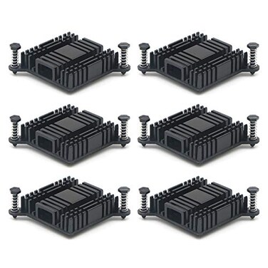 Unxuey Aluminum Computer PC North Bridge South Bridge Aluminum Heat Sink Radiator Cooling Fin Motherboard chip Cooler with Fixing Hole 6Pcs Set
