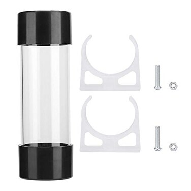 ASHATA Water Cooling Reservoir 150mm Transparent Cylinder G14 Thread Heat Exchanger Radiator for PC Computer