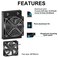 Clyxgs Water Cooling Radiator 8 Pipe Aluminum Heat Exchanger Radiator with Fan for PC CPU Computer Water Cool System DC12V 80mm Black