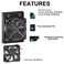 Clyxgs Water Cooling Radiator 8 Pipe Aluminum Heat Exchanger Radiator with Fan for PC CPU Computer Water Cool System DC12V 80mm Black