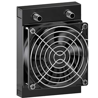 Clyxgs Water Cooling Radiator 8 Pipe Aluminum Heat Exchanger Radiator with Fan for PC CPU Computer Water Cool System DC12V 80mm Black