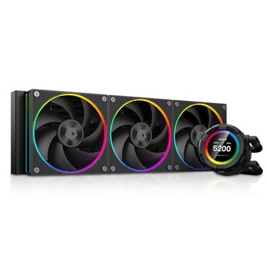 ID-COOLING IDCOOLING SL360 CPU Liquid Cooler with Display Customizable 21 LCD Display for Images or Performance Metrics 360mm AIO Cooler Three AF127 ARGB Fans Fits IntelAMD
