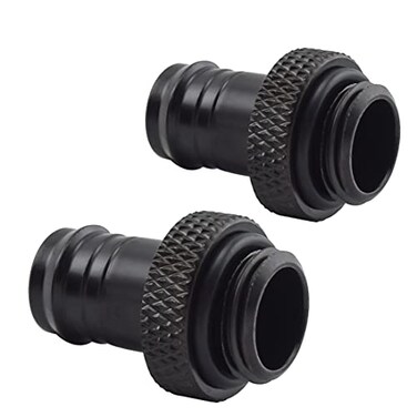 MARRTEUM G14 to 38 Barb Fittings Soft Tubing Barb Extender Connector for Computer Water Cooling System Black 2 Pack