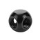 Pomya Computer Water Cooling Spherical 3 Way TType Connector G14 Threaded Adapter Black Silver for PC Water Cooling ApplicationBlack