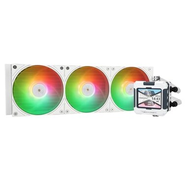 Thermalright FW 360 White ARGB AIO CPU Liquid CoolerIPS LCD Screen with 320 240 Resolutionfor AM4AM5Intel LGA1700185124 inchMagnetAbsorbent LCD Screen for Images White