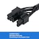 YSIUENG PCIE Cable for EVGA 65CM Male to Male 8 Pin to 62 Pin GPU Power Cable for EVGA G G2 G3 G5 G6 GA GM GT P2 P T2 T3 Black 18AWG 65cm