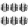 greenDracaena dracaenaio 6 pack G14 thread Male to Male Mini Extender Fitting with tighten Oring Compression fitting for Computer Water Cooling System Silver